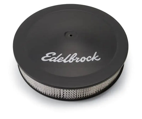 Edelbrock Air Cleaner Pro-Flo Series Round Steel Top Paper Element 14In Dia X 3 75In Dropped Base - Truck & Automotive