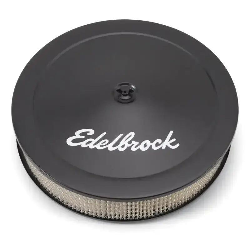 Edelbrock Air Cleaner Pro-Flo Series Round Steel Top Paper Element 14In Dia X 3 75In Dropped Base - Truck & Automotive