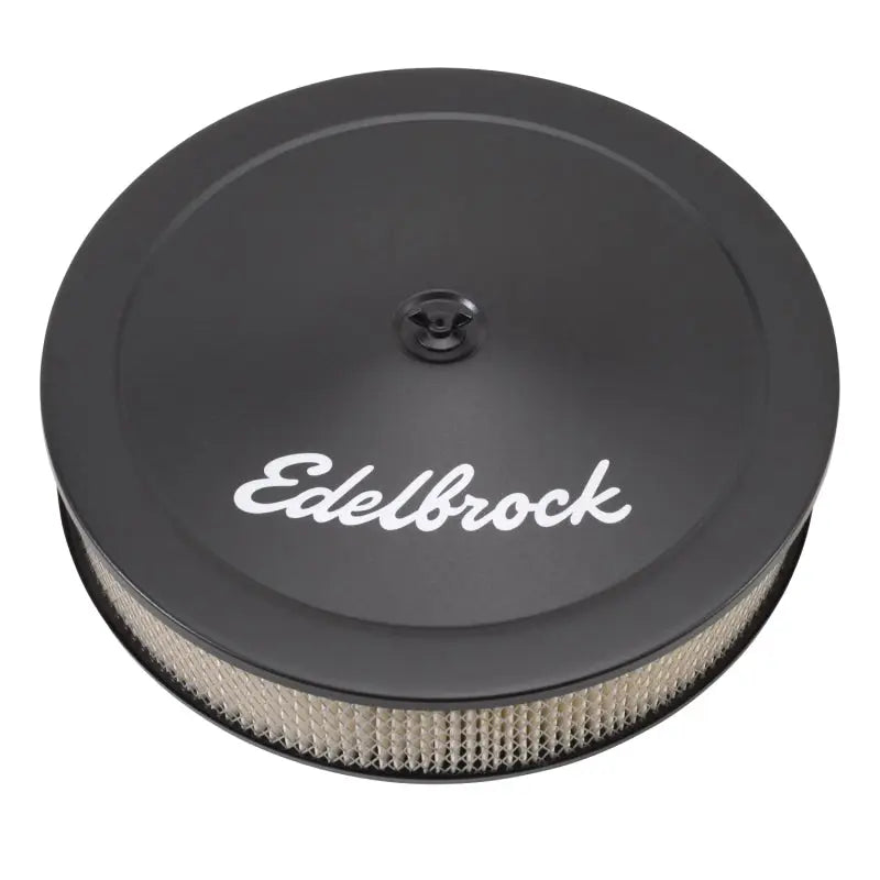 Edelbrock 1223 Edelbrock Air Cleaner Pro-Flo Series Round Steel Top Paper Element 14In Dia X 3 75In Dropped Base