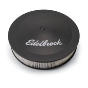 Edelbrock 1223 Edelbrock Air Cleaner Pro-Flo Series Round Steel Top Paper Element 14In Dia X 3 75In Dropped Base