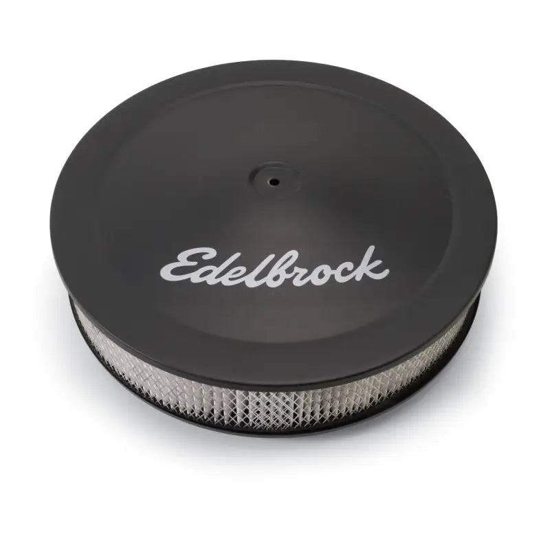 Edelbrock 1223 Edelbrock Air Cleaner Pro-Flo Series Round Steel Top Paper Element 14In Dia X 3 75In Dropped Base