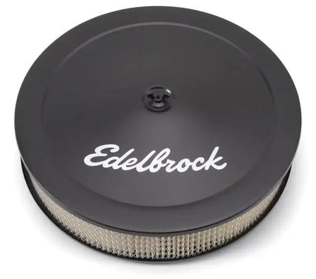 Edelbrock Air Cleaner Pro-Flo Series Round Steel Top Paper Element 14In Dia X 3 75In Dropped Base - Truck & Automotive