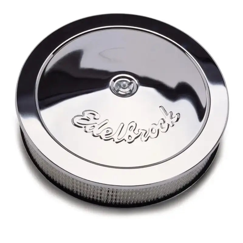 Edelbrock Air Cleaner Pro-Flo Series Round Steel Top Paper Element 14In Dia X 3 313In Chrome