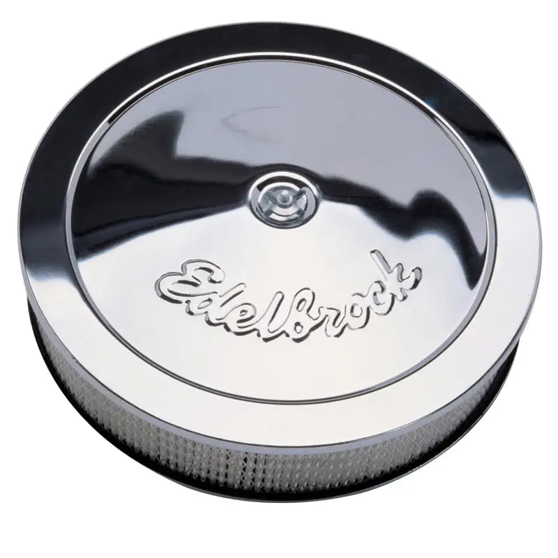Edelbrock 1207 Edelbrock Air Cleaner Pro-Flo Series Round Steel Top Paper Element 14In Dia X 3 313In Chrome