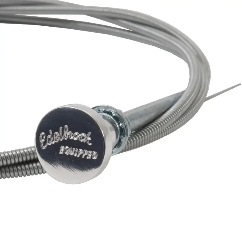 Silver Edelbrock cable for carburetor choke on Edelbrock Cable Carburetor Chokes