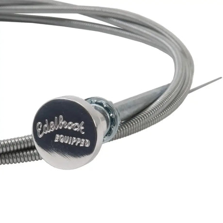 Silver Edelbrock cable for carburetor choke on Edelbrock Cable Carburetor Chokes