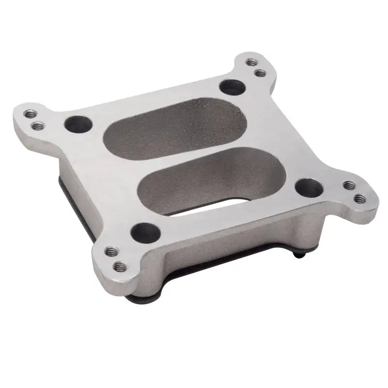 Silver Edelbrock carb adapter flange for Rochester 4 Jet to Squarebore carb fits