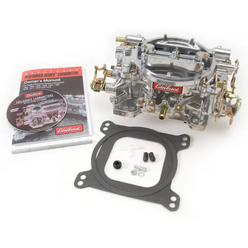 Edelbrock 1405 Edelbrock Carburetor Performer Series 4-Barrel 600 CFM Manual Choke Satin Finish