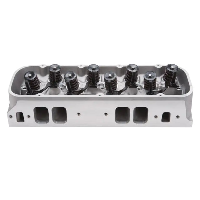 Edelbrock cyl head BBC Victor Jr with valve springs for high-performance engine buildup