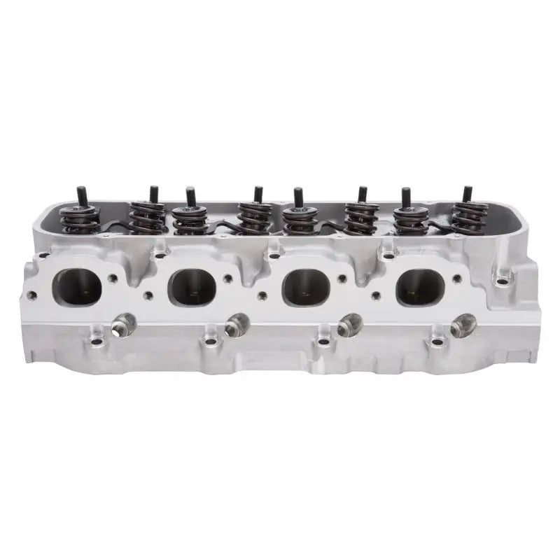 Silver aluminum Edelbrock Cyl Head BBC Victor Jr 24 Deg Rect Port for BBC engine
