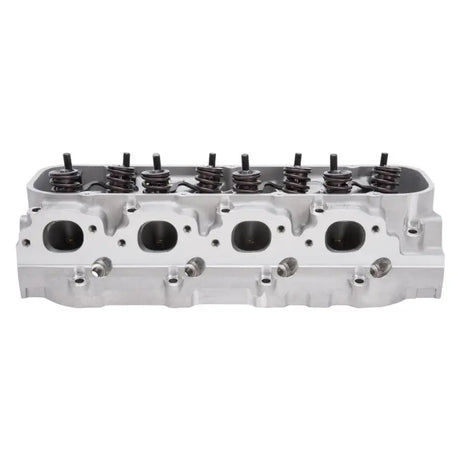 Silver aluminum Edelbrock Cyl Head BBC Victor Jr 24 Deg Rect Port for BBC engine