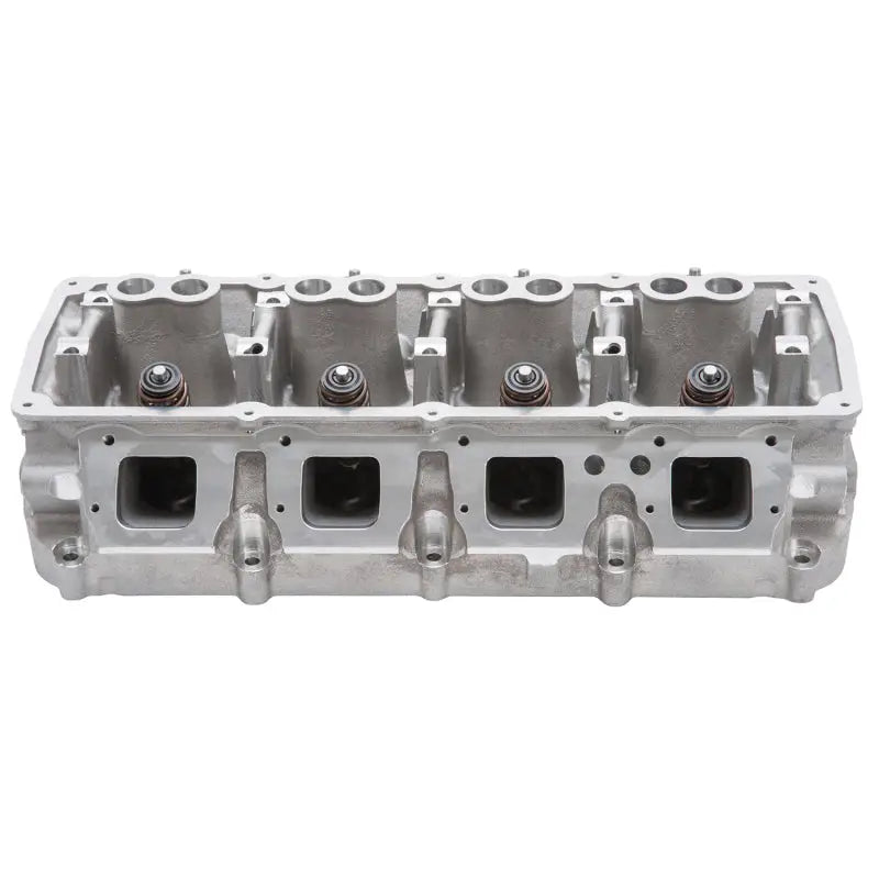 Silver aluminum Edelbrock Gen III Hemi Cylinder Head for Chrysler V8 engines