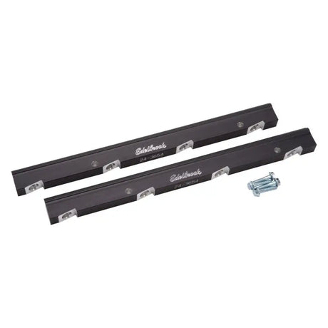 Black fuel rail kit with hardware for Chevy LS3 Cross Ram Edelbrock fuel rail kit