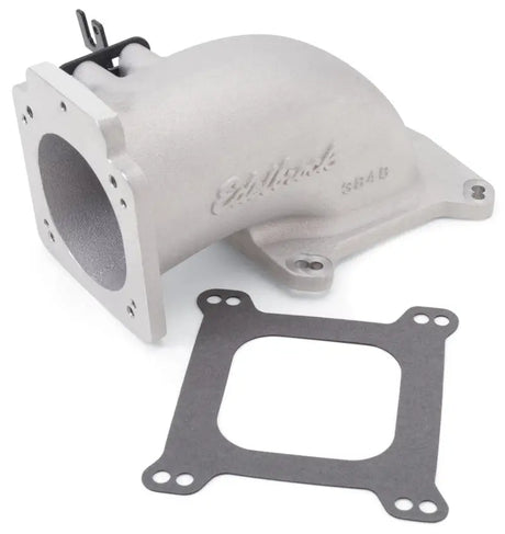 Edelbrock Low Profile Intake Elbow 90mm Throttle Body to Square-Bore Flange As-Cast Finish - Truck & Automotive