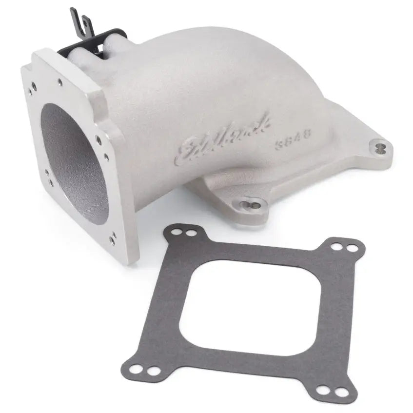 Edelbrock 3848 Edelbrock Low Profile Intake Elbow 90mm Throttle Body to Square-Bore Flange As-Cast Finish