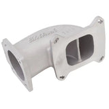 Edelbrock Low Profile Intake Elbow 90mm Throttle Body to Square-Bore Flange As-Cast Finish - Truck & Automotive