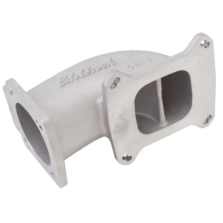 Edelbrock Low Profile Intake Elbow 90mm Throttle Body to Square-Bore Flange As-Cast Finish - Truck & Automotive