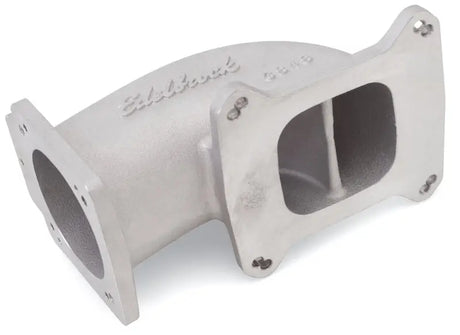 Edelbrock Low Profile Intake Elbow 90mm Throttle Body to Square-Bore Flange As-Cast Finish - Truck & Automotive