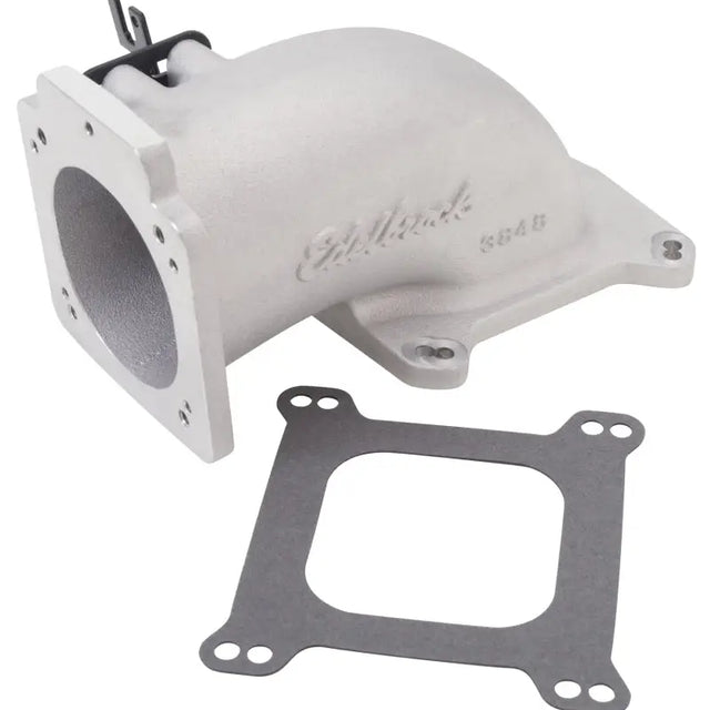 Edelbrock Low Profile Intake Elbow 90mm Throttle Body to Square-Bore Flange As-Cast Finish - Truck & Automotive