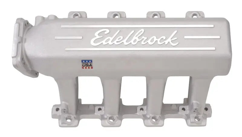 Silver Edelbrock intake manifold for EFI Pro-Flo XT LS2 engine setup