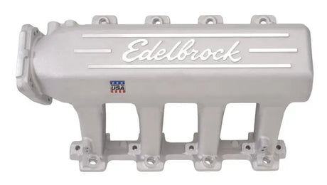Silver Edelbrock intake manifold for EFI Pro-Flo XT LS2 engine setup