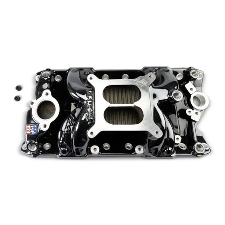 Edelbrock Chevy Small Block Performer RPM AIR-Gap Intake Manifold Black Plasma Finish - Edelbrock