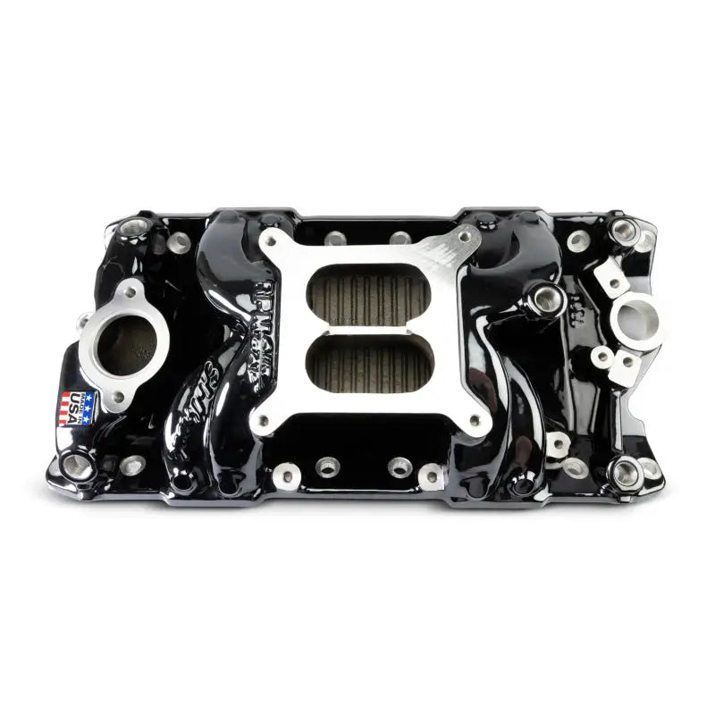 Edelbrock Chevy Small Block Performer RPM AIR-Gap Intake Manifold Black Plasma Finish - Edelbrock