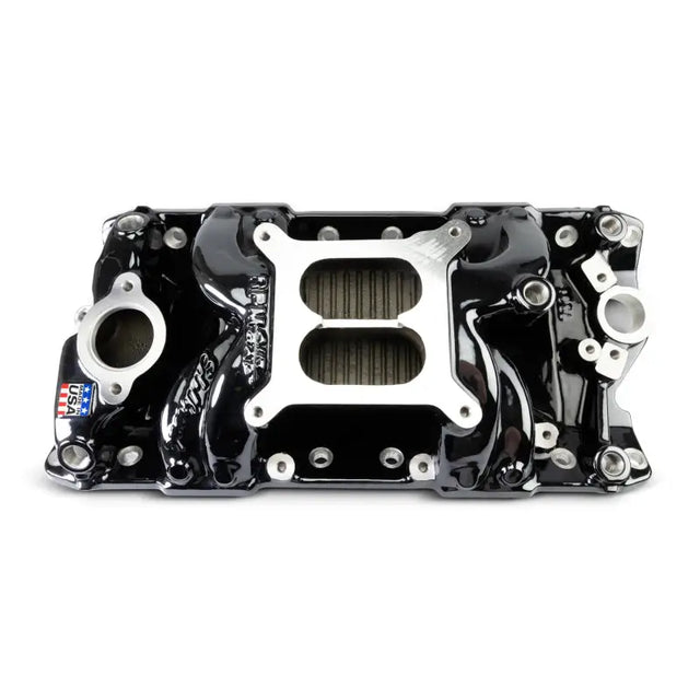 Edelbrock Chevy Small Block Performer RPM AIR-Gap Intake Manifold Black Plasma Finish - Edelbrock