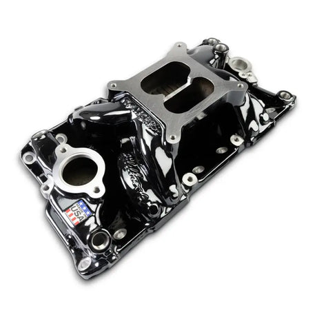 Edelbrock Chevy Small Block Performer RPM AIR-Gap Intake Manifold Black Plasma Finish - Edelbrock