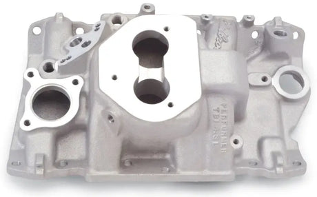 Cast aluminum engine intake manifold for Edelbrock Performer TBI V6 engines