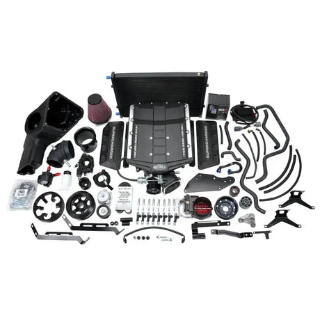Edelbrock supercharger stage kit with various components for Ford Mustang R2650 Gen 3