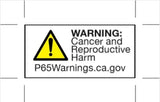 Warning label on Edelbrock Valve Cover Elite II Series for Chevrolet V8 engines