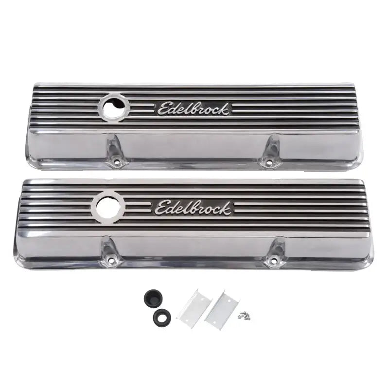 Polished Aluminum Edelbrock Valve Cover Elite II Series for Chevrolet 1959-1986 V8