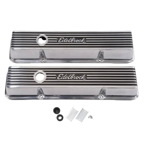 Polished Aluminum Edelbrock Valve Cover Elite II Series for Chevrolet 1959-1986 V8