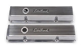 Polished Aluminum Edelbrock Valve Cover Elite II Series Chevrolet V8 1959-86