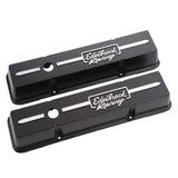 Black Edelbrock Valve Cover from the Valve Cover Racing Series for Chevrolet V8 engines