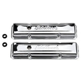 Edelbrock Valve Cover Signature Series Chevrolet 1959-1986 262-400 CI V8 Low Chrome - Truck & Automotive