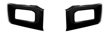 Pair of black fog light bezels on EF0201 Ecoological Gloss Black Bumper Overlay