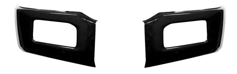 Pair of black fog light bezels on EF0201 Ecoological Gloss Black Bumper Overlay