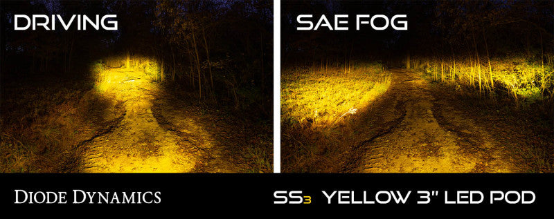 Diode Dynamics SS3 LED Pod Pro - Yellow SAE Fog Standard (Pair) - DD6134P