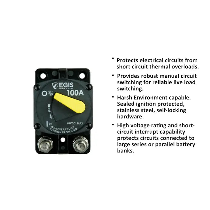 Egis Mobile Made In USA Circuit Breaker 4704-100 - 87 Series 100 Surface Mount