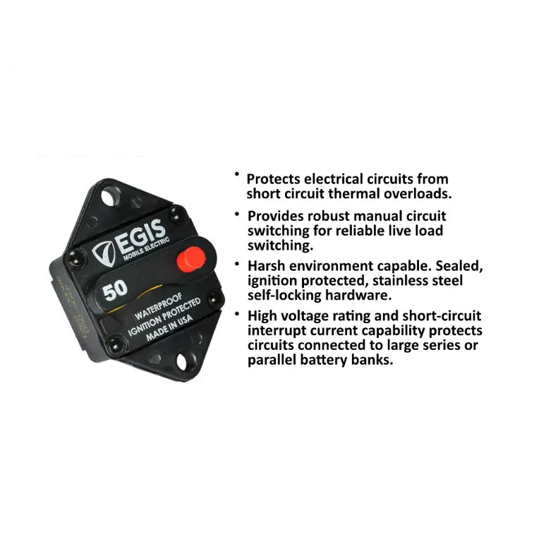 Egis Mobile Made In USA Circuit Breaker 4706-050 - Breaker-285 Panl MT 50A