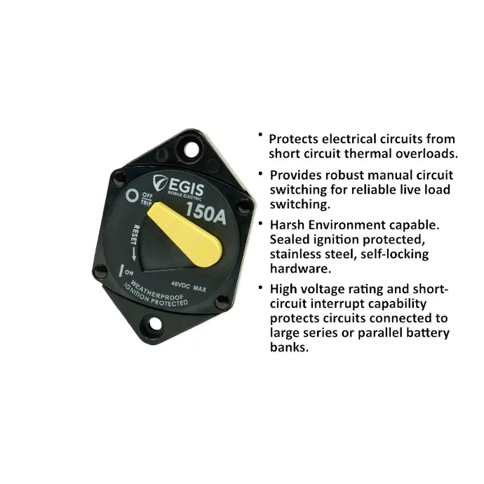 Egis Mobile Made In USA Circuit Breaker 4707-150 - 87 Series 150 Panel Mount
