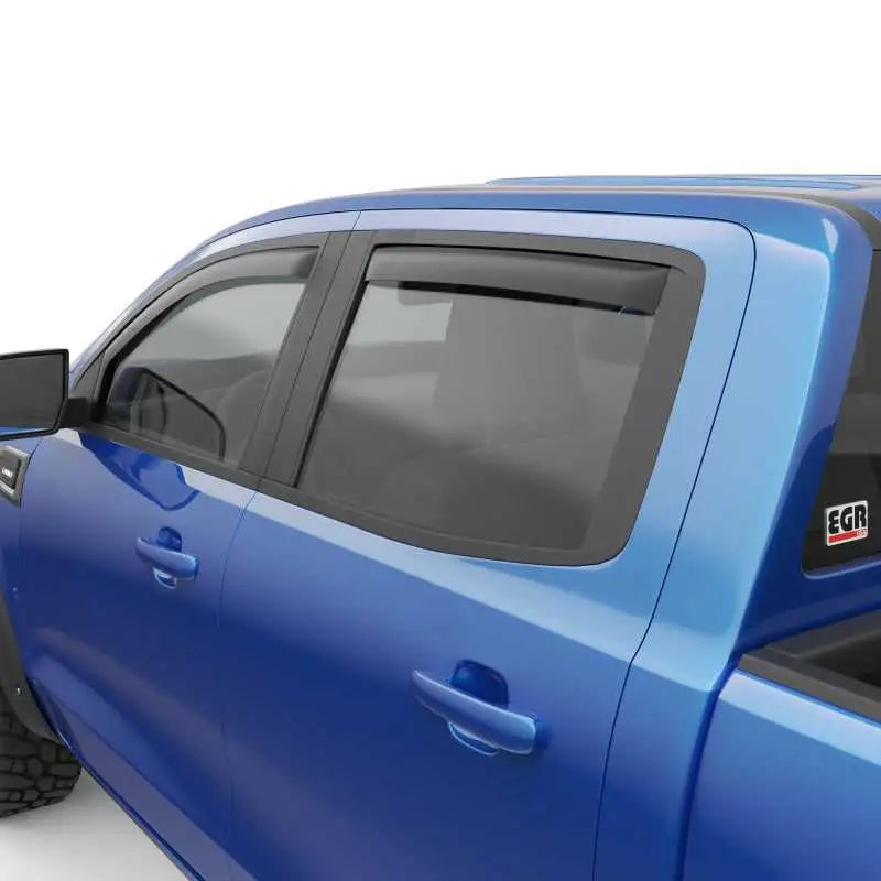 EGR 19-22 Ford Ranger In-Channel Window Visors Front/Rear Set Matte Black Crew Cab 