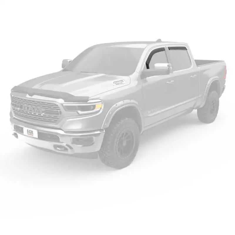 EGR 19-23 Ram 1500 In-Channel Window Visors Front/Rear Set Matte Black Crew Cab 