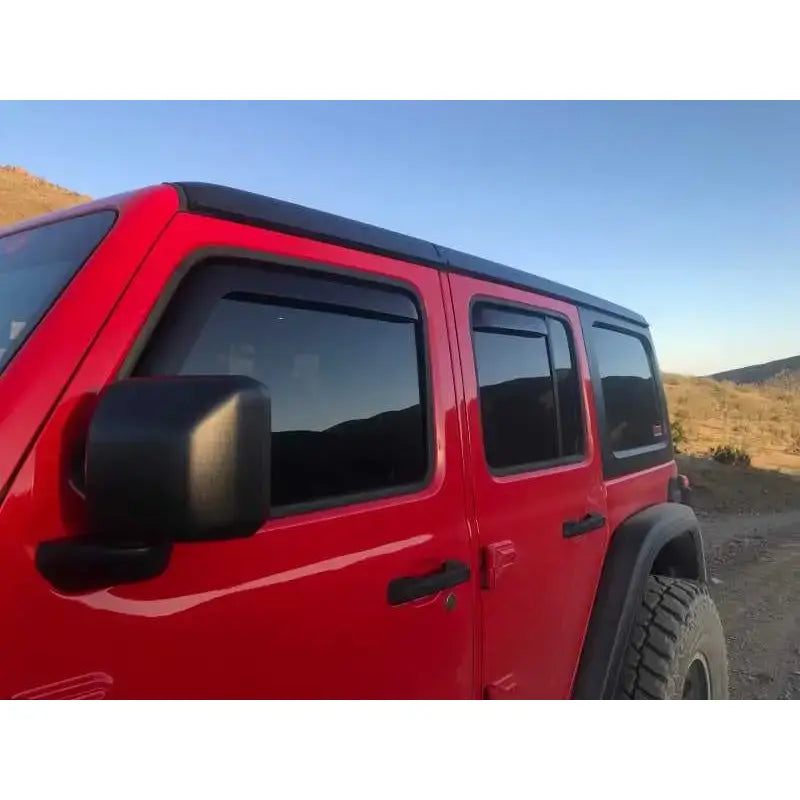 EGR 2018 jeep Wrangler JL SlimLine In-Channel WindowVisors Set of 4 - Dark Smoke 