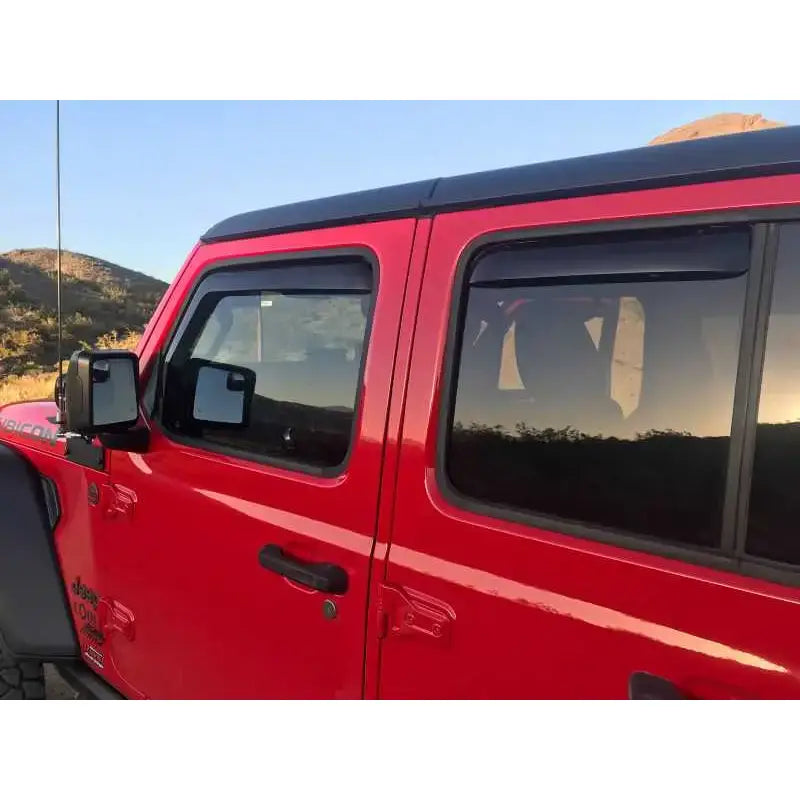 EGR 2018 jeep Wrangler JL SlimLine In-Channel WindowVisors Set of 4 - Dark Smoke 