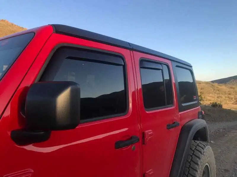 EGR 2018 jeep Wrangler JL SlimLine In-Channel WindowVisors Set of 4 - Dark Smoke 