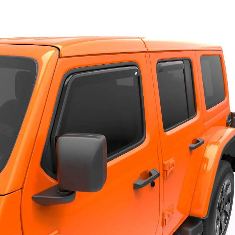 EGR 2018 jeep Wrangler JL SlimLine In-Channel WindowVisors Set of 4 - Dark Smoke 