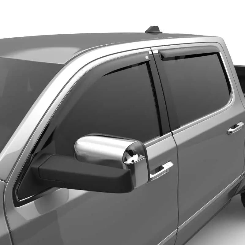 EGR 2019 Dodge Ram 1500 Crew Cab Tape-On Window Visors Set of 4 - Dark Smoke 